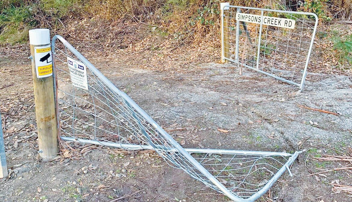 Rail trail gates rammed